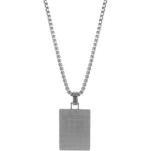 Aze Jewels Necklace Square Identity - Inox Collier 60+10cm AZ-NL004-A-070