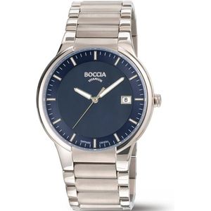 Boccia 3629-03 horloge heren titanium blauw