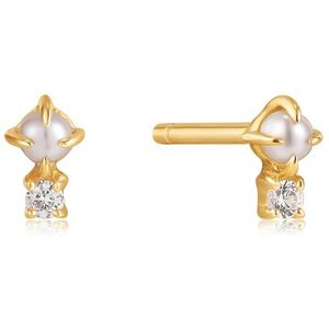 Ania Haie 14kt Gold EAU003-02YG Pearl White Sapphire Stud Oorbellen Goud