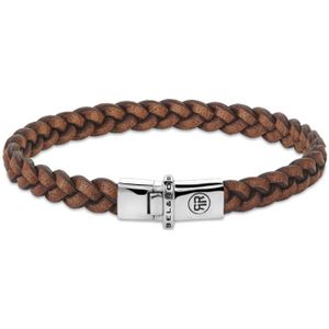 Rebel and Rose Small Braided Raw Cognac RR-L0171-S-L Armband 19cm