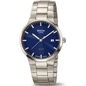 Boccia 3652-02 Solar horloge heren titanium blauw