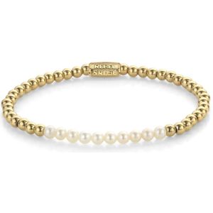 Rebel and Rose Pearl Gem meets Yellow Gold RR-40127-G-S Armband 16,5cm