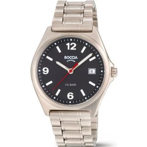 Boccia 3663-01 horloge heren titanium zwart