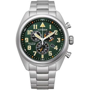 Citizen AT2480-81X horloge Eco-Drive Chrono Titanium Groen