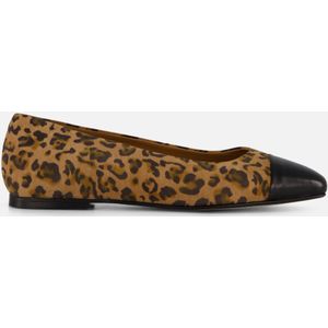 Linea Zeta Leopard Ballerina's bruin Leer