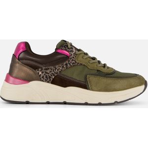 Tamaris Leopard Sneakers groen Textiel