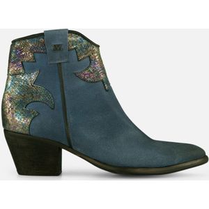 Lazamani Cowboylaarzen blauw Suede