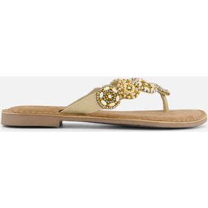 Lazamani Slippers beige Leer