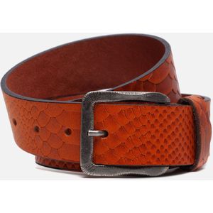 Ziengs Riem krokodillenprint cognac Leer