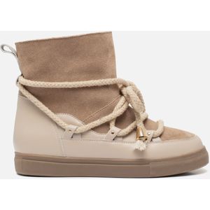 Ann Rocks Enkellaarsjes bont taupe Suede