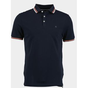 Bos Bright Blue Polo korte mouw Blauw Jesse Polo Contrast Collar 23108JE24BO/290 navy