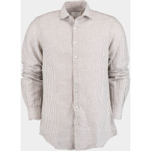 Born With Appetite Casual hemd lange mouw Bruin Curtis Li-co Shirt Fine Strip 25107CU03/870 dark brown