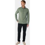 No Excess Casual hemd lange mouw Groen Shirt Jersey Melange Stretch 25410780/052