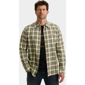 PME Legend - Casual Overhemd - Wit - Lange Mouwen - Katoen met Polyester