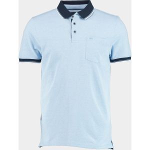 Commander flag Polo korte mouw Blauw 3-Knopf-Polo-Shirt, 1/2 Arm 214008259/643