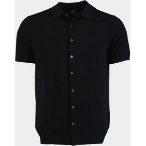Commander Casual hemd korte mouw Blauw Strick Shirt, 1/2 Arm 213013089/607