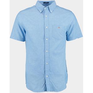 Gant Casual hemd korte mouw Blauw Reg Cotton Linen SS Shirt 3230053/471