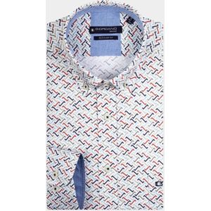 Giordano Casual hemd korte mouw Bruin League Diagonal Print 416031/80