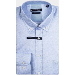 Giordano Casual hemd korte mouw Blauw League Minimal Lines Print 416004/60