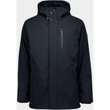 No Excess Winterjack Blauw Jacket Mid Long Fit Hooded So 21630818SN/078