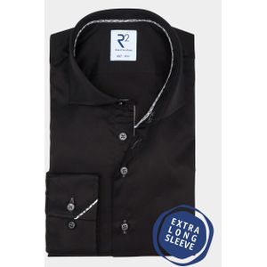 R2 Amsterdam Overhemd extra lange mouw Zwart NOS.TWILL.XLS.004/020