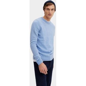 Basefield - Pullover - Blauw - Rundhals - 80% Merinowol