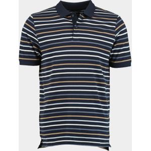 Commander flag Polo korte mouw Blauw 3-Knopf-Polo-Shirt, 1/2 Arm 214008263/642