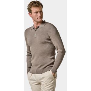 Profuomo Polo lange mouw Bruin PPWJ10003/B