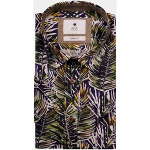 Bos Bright Blue Casual hemd korte mouw Groen Simon Print Shirt Ss 23113SI21BO/500 multicolor