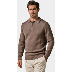 Profuomo Polo lange mouw Bruin PPWJ10022/B