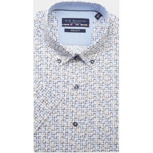 R.B. Boston Casual hemd korte mouw Blauw Regular Fit 416670/614 - Maat L