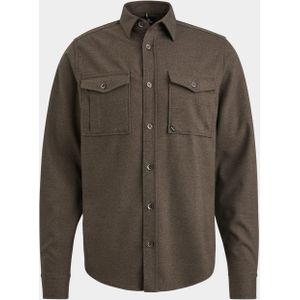 Vanguard Casual hemd lange mouw Bruin Long Sleeve Shirt Melange Twi VSI2409227/8292