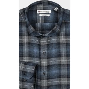 Giordano - Row - Casual Hemd - Blauw - Lange Mouw - LS Cutaway Bold Check
