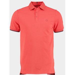 Marco Manzini Polo korte mouw Rood Harold Polo Fine Pique Contra 22108HA05/655 grapefruit - Maat L