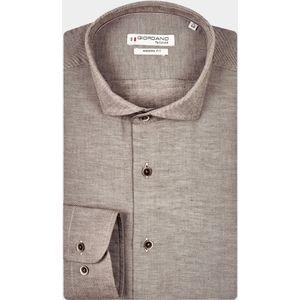 Giordano Casual hemd lange mouw Bruin Row, LS Cutaway Melange Two T 427808/80