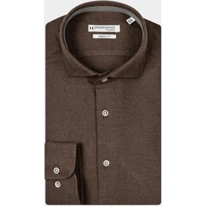 Giordano - Row - Casual Hemd - Bruin - Lange Mouw - LS Cutaway Twill