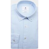 Bos Bright Blue Casual hemd lange mouw Blauw Wox Plain Washed Oxford Shirt 24107WO25BO/210 l.blue