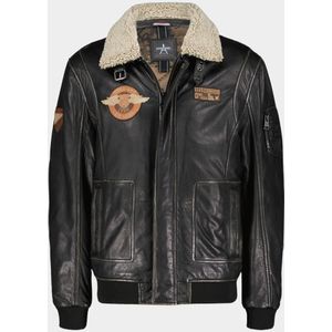 Donders 1860 - Leren Jack - Zwart - Leather Jacket met Badges