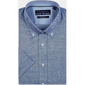 R.B. Boston Casual hemd korte mouw Blauw Korte mouw shirt Regular Fit 316670/60