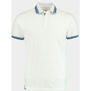 Bos Bright Blue Polo korte mouw Wit Brick Polo Fine Pique Effect 22108BR06BO/100 White