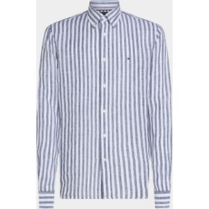 Tommy Hilfiger Casual hemd lange mouw Blauw Linen Essential Stripe RF Shir MW0MW38581/0A5