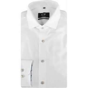 Commander - Business Overhemd - Wit - 100% Katoen