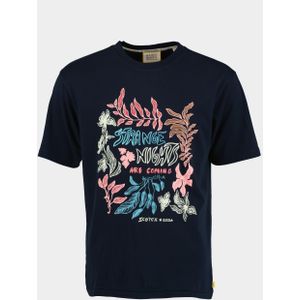 Scotch & Soda T-shirt korte mouw Blauw Festival Flower AW T-shirt 173034/0002