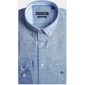 Giordano Casual hemd lange mouw Blauw Ivy Solid Hemp Yarn Fabric 417001/63