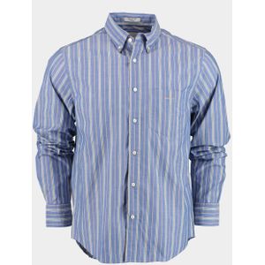 Gant Casual hemd lange mouw Blauw reg ut poplin stripe shirt 3230146/436