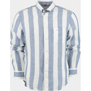 Gant Casual hemd lange mouw Blauw Bold Stripe Linen Shirt 3240080/464