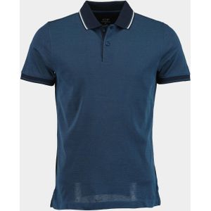 Commander Polo korte mouw Blauw 2-Knopf Polo-Shirt, 1/2 Arm 213013115/607