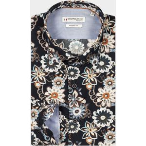 Giordano - Maggiore - Casual Overhemd - Blauw - Lange Mouw - Semi Cutaway