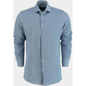 Profuomo Business hemd lange mouw Blauw piqué slim fit PP0H0A050/420