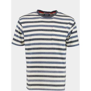 Scotch & Soda T-shirt korte mouw Blauw Washed yarn dye stripe T-shirt 174168/6057 - Maat XL